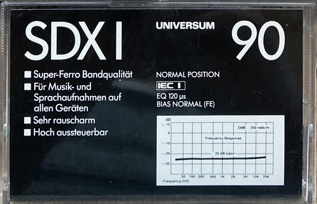 Compact Cassette Universum SDXI 90 Type I Normal 1988 Europe