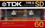 Compact Cassette TDK SD 60 Type II Chrome 1987 North America