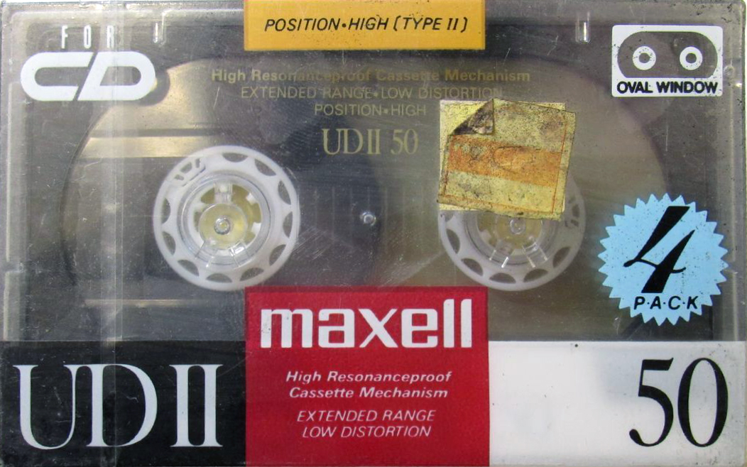 4 pack Maxell UDII / UD2 50 Type II Chrome 1989 Japan