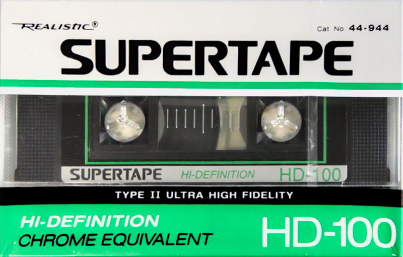 Compact Cassette SUPERTAPE HD 100 "44-944" Type II Chrome 1988 USA