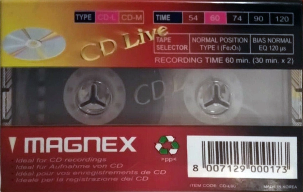 Compact Cassette Magnex 60 "CD Live" Type I Normal 1997 Europe