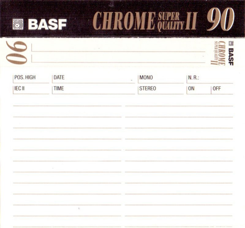 Compact Cassette BASF Chrome Super Quality II 90 Type II Chrome 1997 Europe