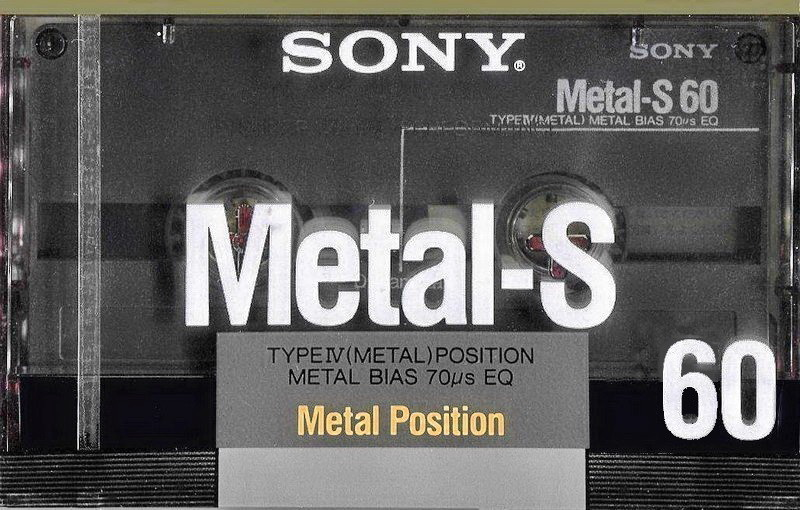 Compact Cassette Sony Metal-S 60 "Metal-S 60A" Type IV Metal 1988 Japan