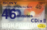Compact Cassette Sony CDix II 46 "C-46CDX2F" Type II Chrome 1998 Japan
