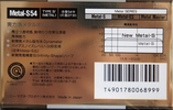 Compact Cassette Sony Metal-S 54 "Metal-S 54A" Type IV Metal 1988 Japan