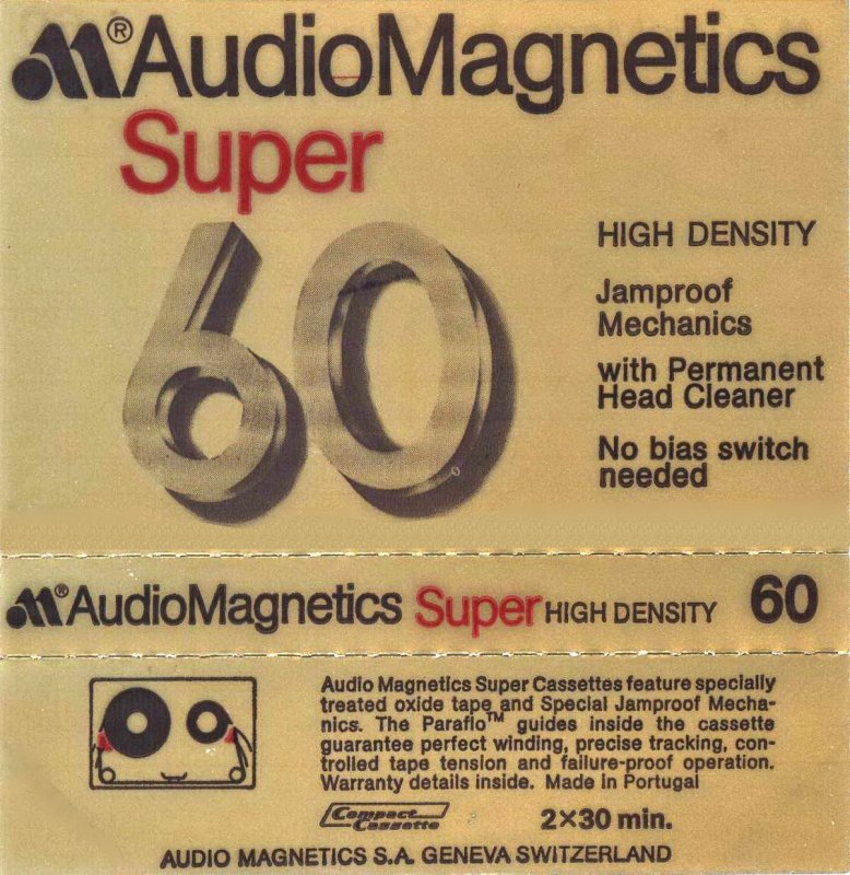 Compact Cassette Audio Magnetics Super 60 Type I Normal 1975 Europe