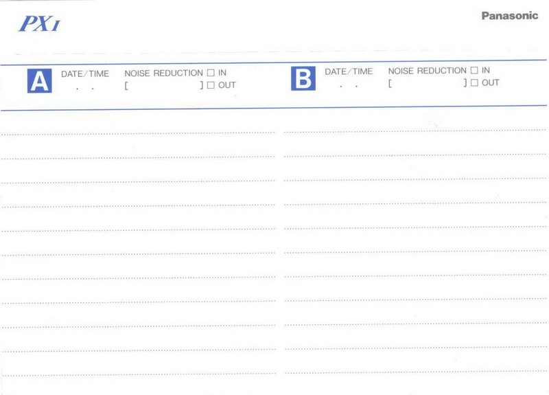 Compact Cassette Panasonic PX I 54 "RT-54PX1" Type I Normal 1994 Japan