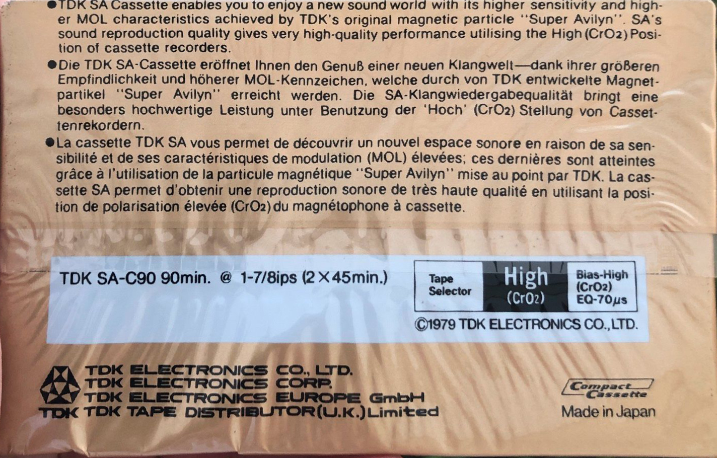 2 pack TDK SA 90 Type II Chrome 1979 Europe