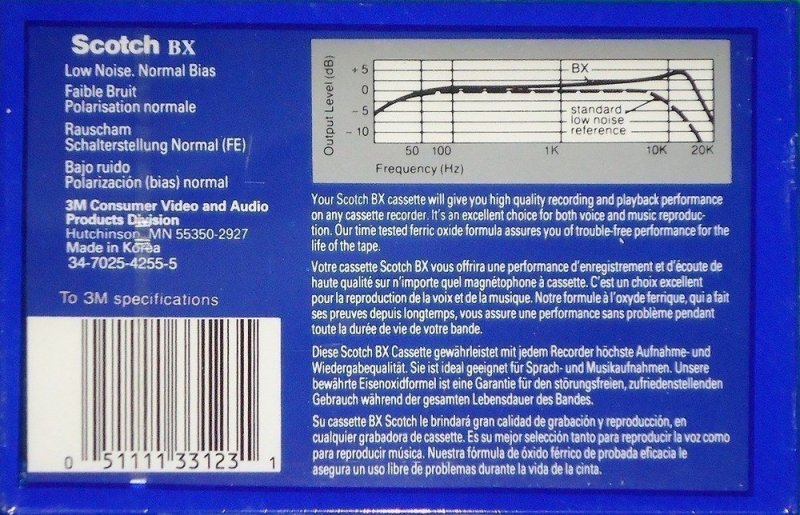 Compact Cassette Scotch BX 60 Type I Normal 1990 Europe