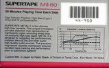 Compact Cassette SUPERTAPE MII 60 Type II Chrome 1992 USA
