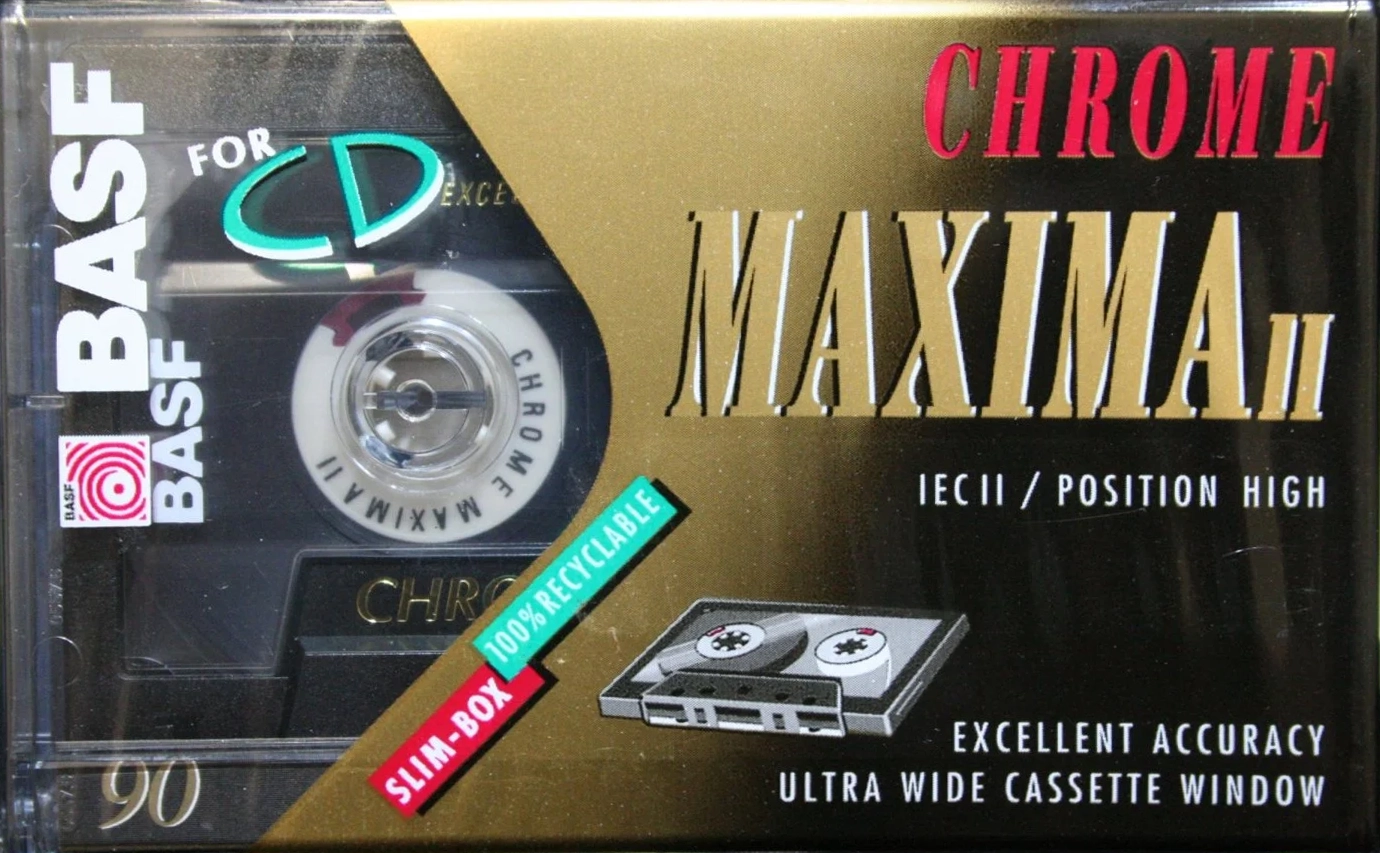 Compact Cassette BASF Chrome Maxima II 90 Type II Chrome 1995 Europe
