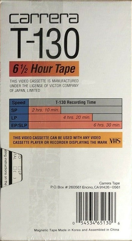 VHS, Video Home System Carrera 130 Type I Normal USA