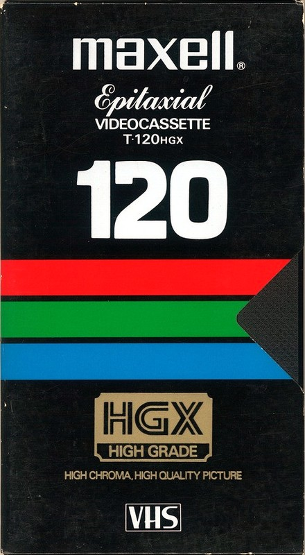 VHS, Video Home System Maxell HGX 120 "T-120HGX" Type II Chrome 1983 USA