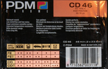 Compact Cassette PDM CD 46 Type II Chrome 1990 Europe