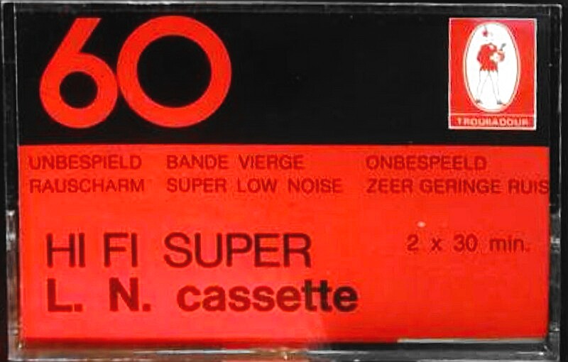 Compact Cassette Troubadour 60 "LN" Type I Normal 1975 Europe