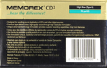 Compact Cassette Memorex CD 2 90 Type II Chrome 1995 Canada, USA