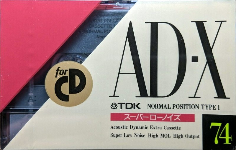 Compact Cassette TDK AD-X 74 "AD-X74M" Type I Normal 1990 Japan