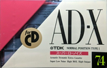 Compact Cassette TDK AD-X 74 "AD-X74M" Type I Normal 1990 Japan