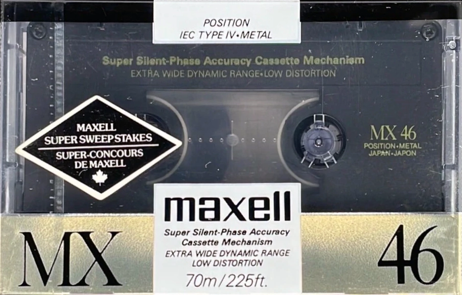 Compact Cassette Maxell MX 46 Type IV Metal 1988 North America