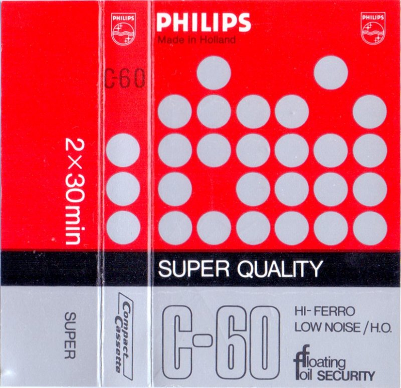Compact Cassette Philips Super Quality 60 Type I Normal 1976 Europe