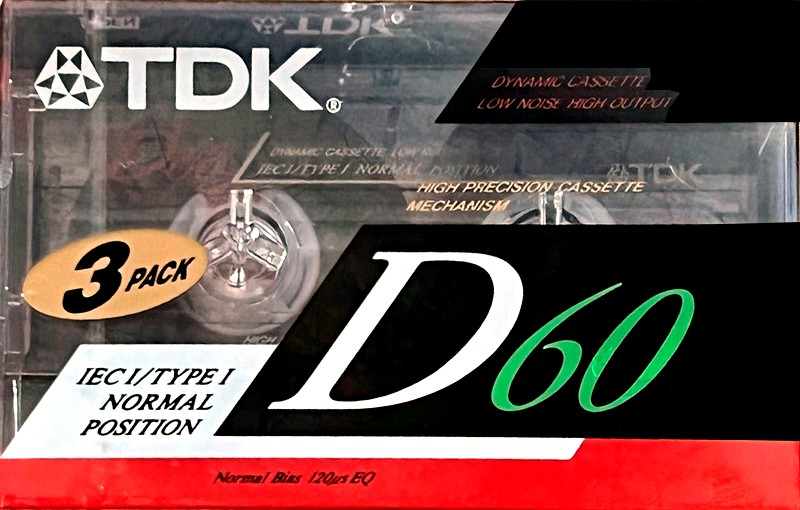 3 pack TDK D 60 "D-60ES3" Type I Normal 1991 Europe
