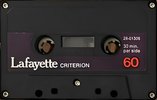 Compact Cassette Lafayette/LRE Criterion 60 Type I Normal USA