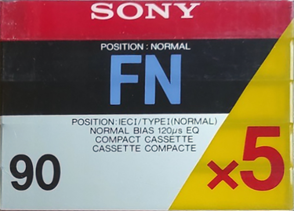 5 pack Sony FN 90 "5FN90A" Type I Normal 1988 Europe