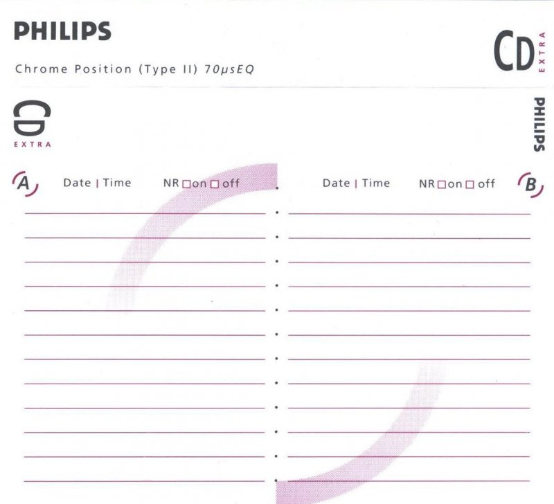 Compact Cassette Philips CD Extra 60 Type II Chrome 1990 Europe