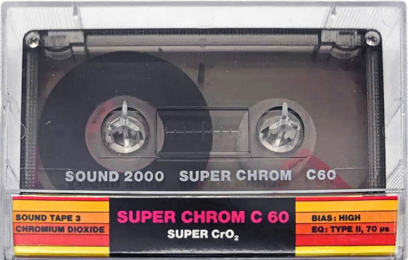 Compact Cassette Sound 2000 Sound Tape 3 60 "RV ROYAL" Type II Chrome 1986 Germany