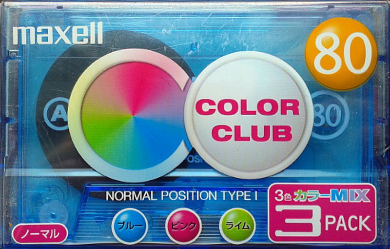 3 pack Maxell Color Club 80 "CC-80MIX.3P" Type I Normal 2001 Japan