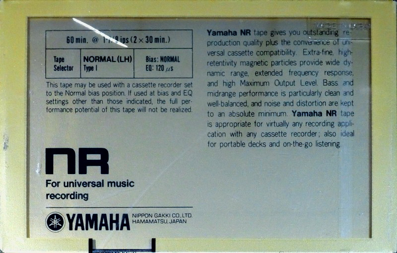Compact Cassette Yamaha NR 60 Type I Normal 1982 Worldwide