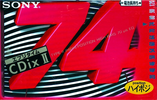 Compact Cassette Sony CDix II 74 "C-74CDX2D" Type II Chrome 1996 Japan