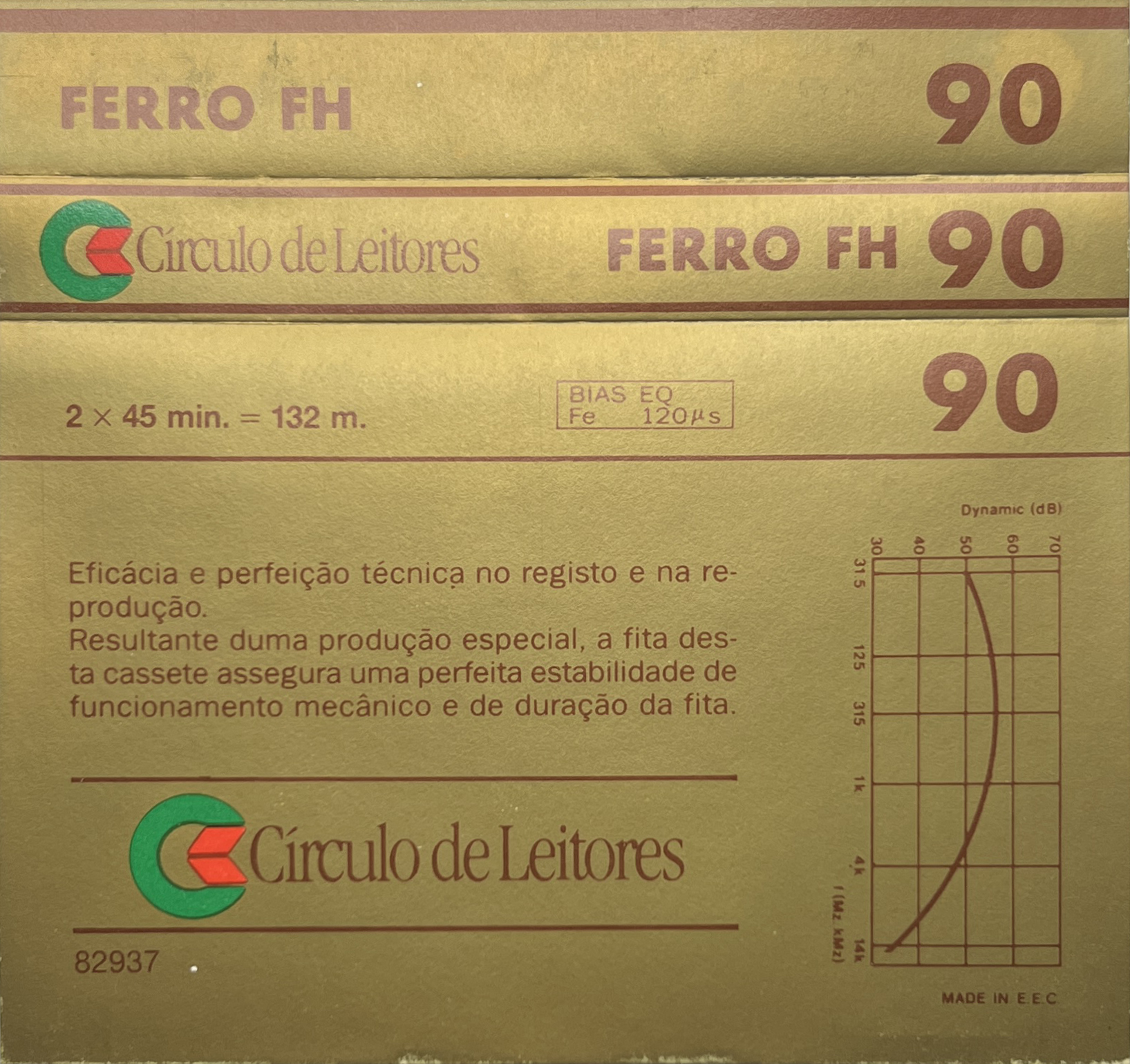 Compact Cassette Circulo de Leitores 90 "Ferro FH" Type I Normal Portugal