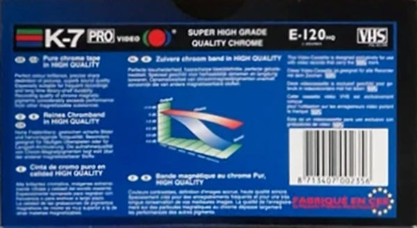 VHS, Video Home System K-7 120 "PRO" Type II Chrome 1990 Europe