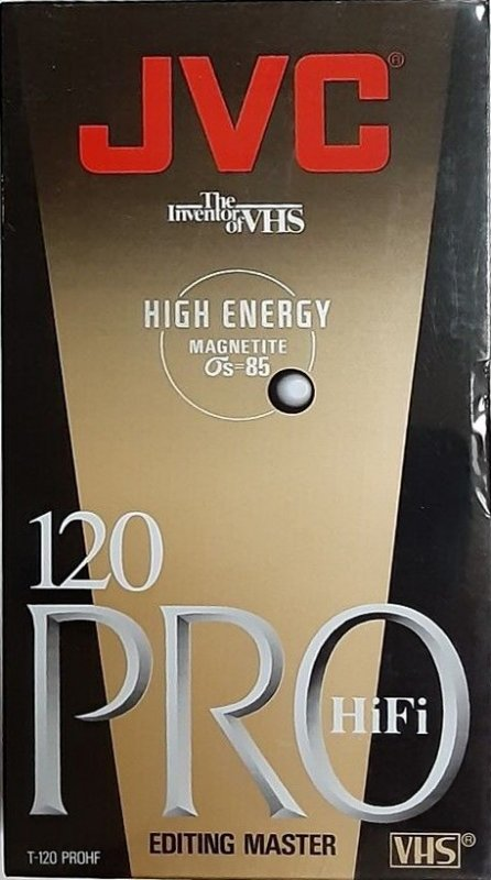 VHS, Video Home System JVC PRO HiFi 120 "T120 PROHF AJ" Type I Normal 1995 North America