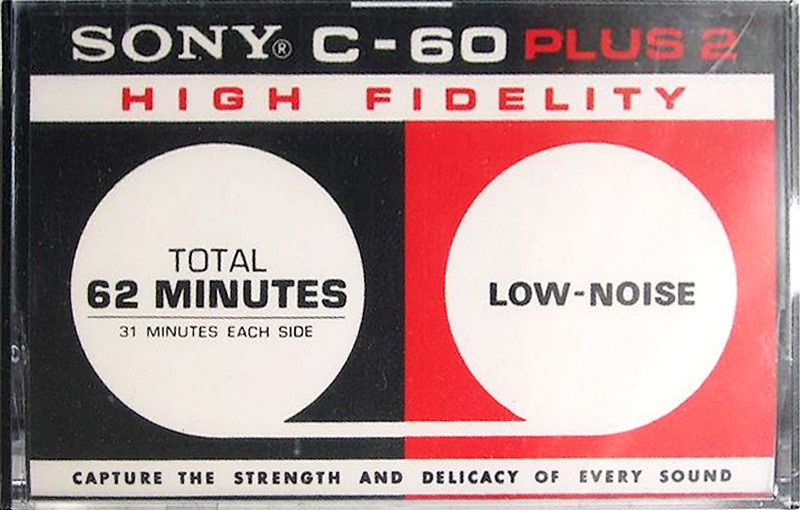 Compact Cassette Sony 60+2 "High Fidelity" Type I Normal 1974 USA