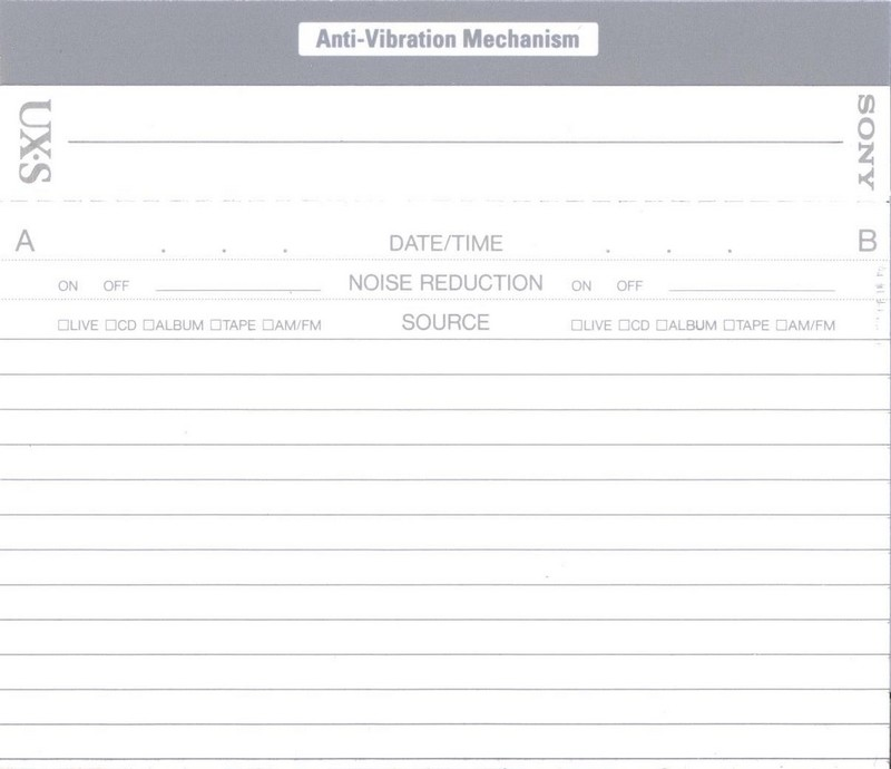 Compact Cassette Sony UX-S 100 Type II Chrome 1996 Europe