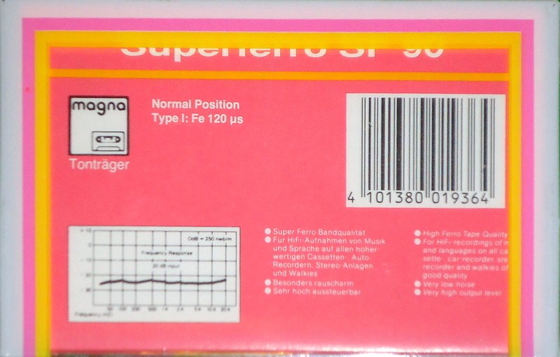 Compact Cassette Magna SF 90 Type I Normal 1990 Europe