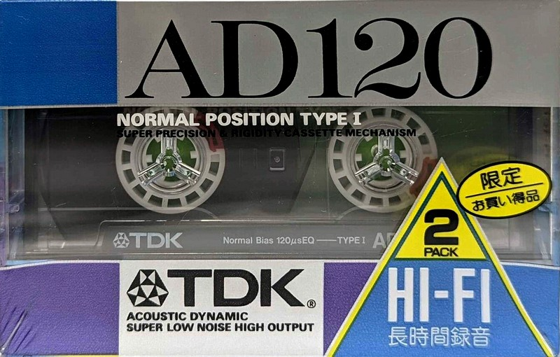 2 pack TDK AD 120 "AD-120X2G" Type I Normal 1987 Japan
