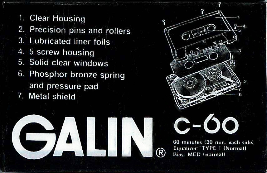 Compact Cassette Galin GH 60 Type I Normal 1989 China