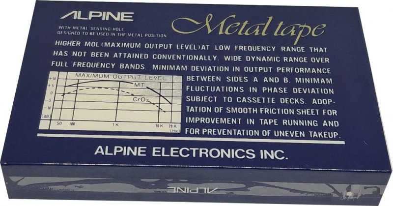Compact Cassette Alpine MT 90 "Metal Tape" Type IV Metal North America