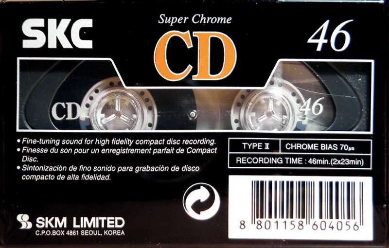 Compact Cassette SKC CD 46 Type II Chrome 2001 Worldwide
