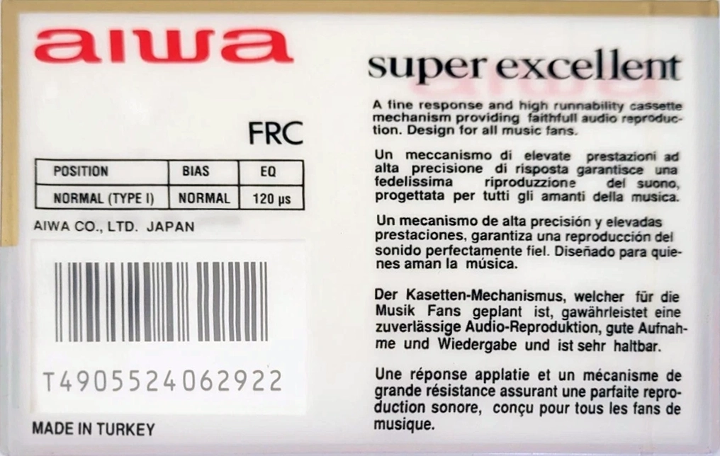 Compact Cassette Aiwa FRC 46 Type I Normal 1991 Europe