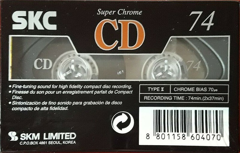 Compact Cassette SKC CD 74 Type II Chrome 2001 Worldwide