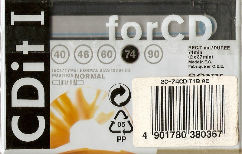 2 pack Sony CDit I 74 "2C-74CDIT1B AE" Type I Normal 1996 Europe