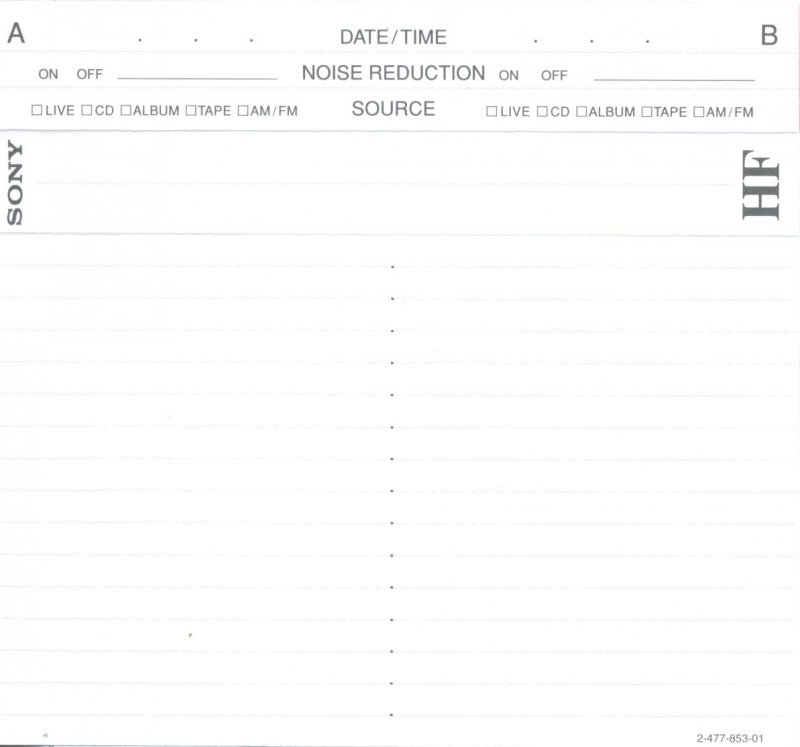 Compact Cassette Sony HF 90 Type I Normal 1998 Europe