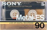 Compact Cassette Sony Metal-ES 90 Type IV Metal 1986 USA