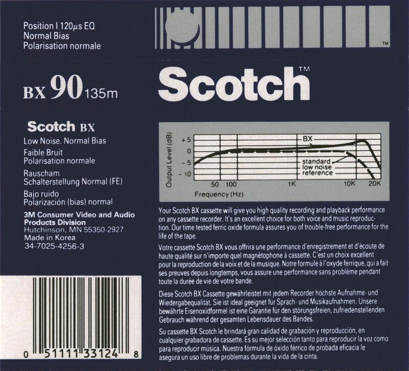 Compact Cassette Scotch BX 90 Type I Normal 1990 Europe