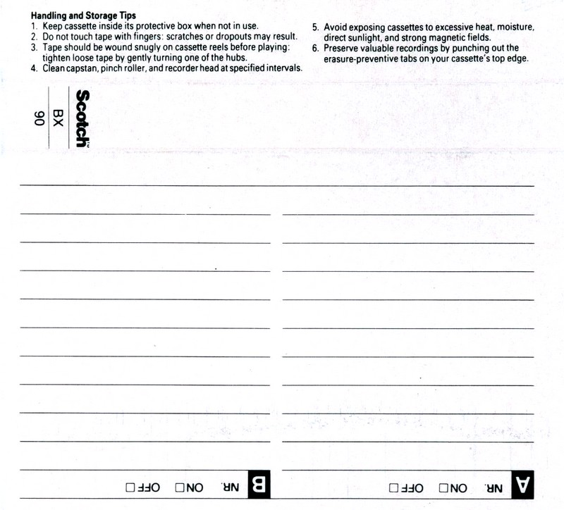 Compact Cassette Scotch BX 90 Type I Normal 1990 Europe