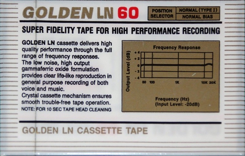 Compact Cassette Golden 60 Type I Normal Hong Kong